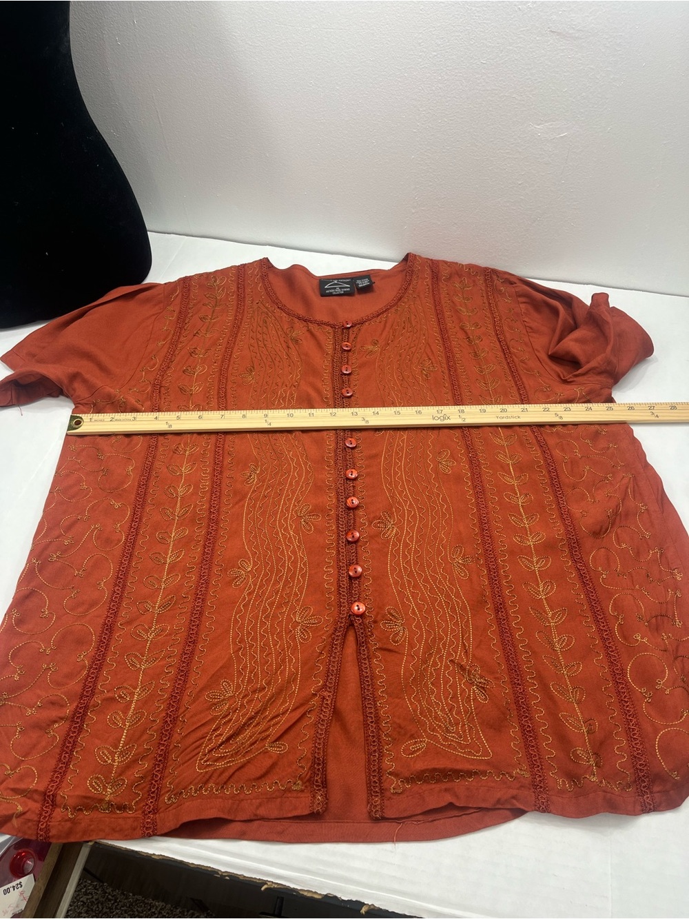 ✨ Anthony Mark Hankins Embroidered Boho Tunic Top 1X ✨ - Picture 6 of 9